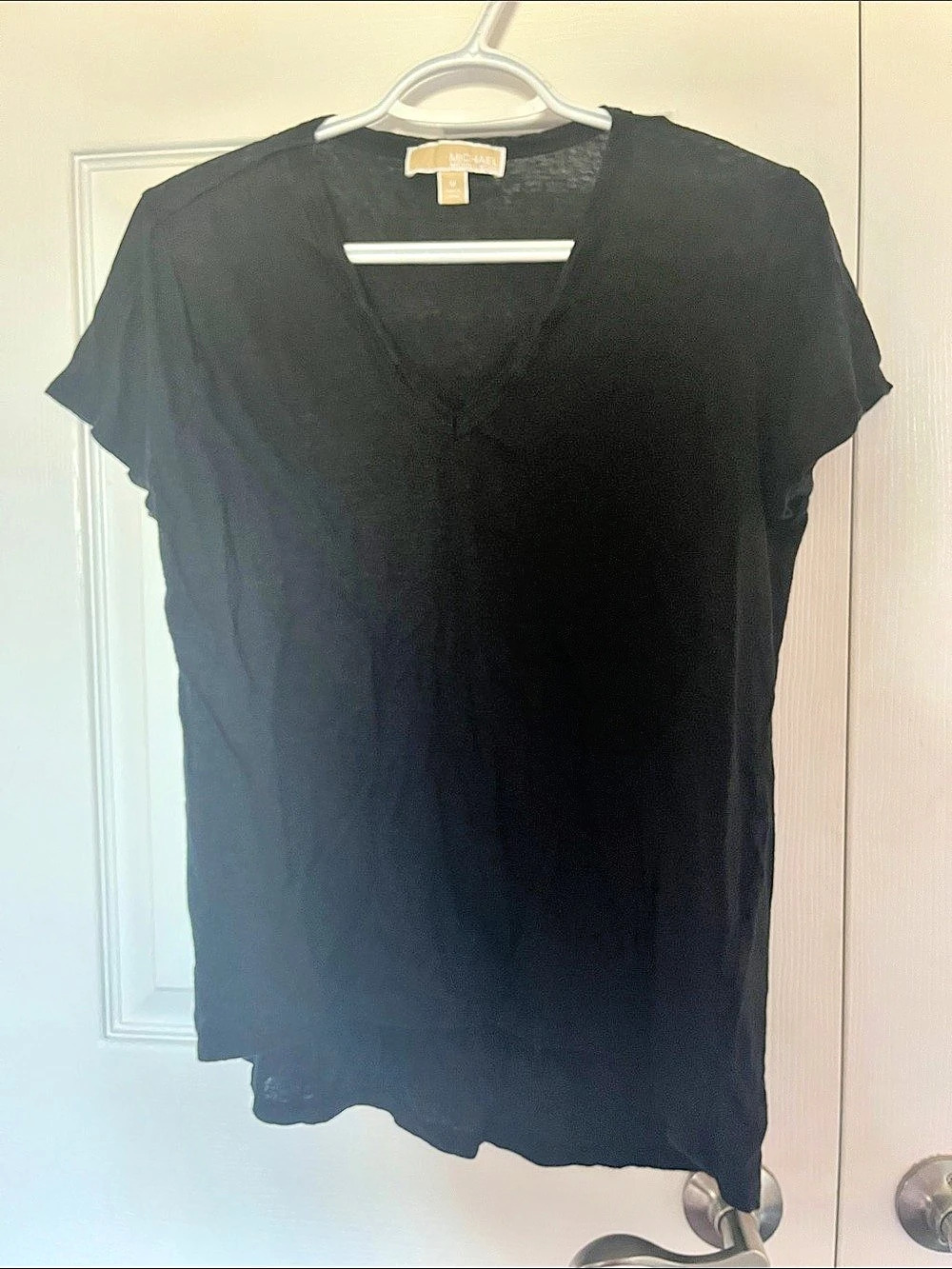 Michael Kors Black Linen Short Sleeve Tee Size Medium